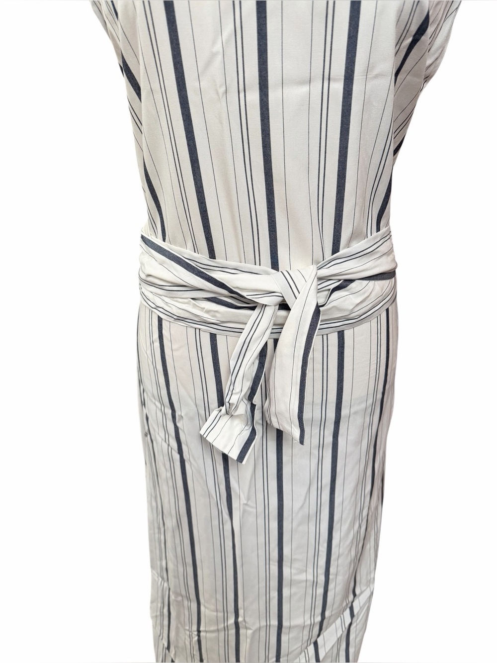 Cupcakes and Cashmere Ivory Stripe Tie Waist Midi Dress NWT M - Picture 5 of 16